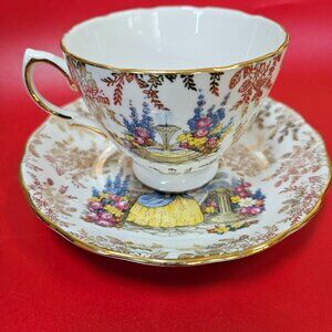 vintage queen Anne bone china teacup&saucer set made in Engalnd 1950s